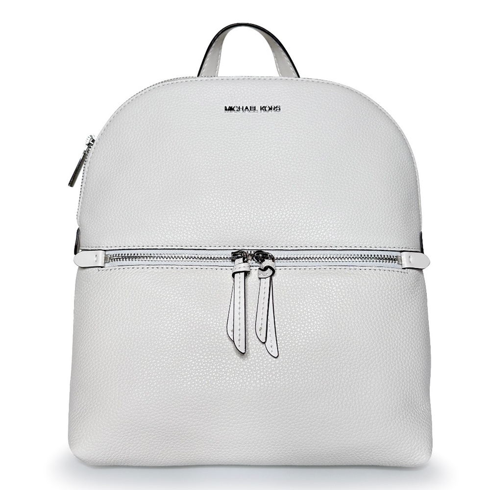 Michael Kors Rhea Zip Medium Slim Backpack - Optic White - Picture 1 of 5